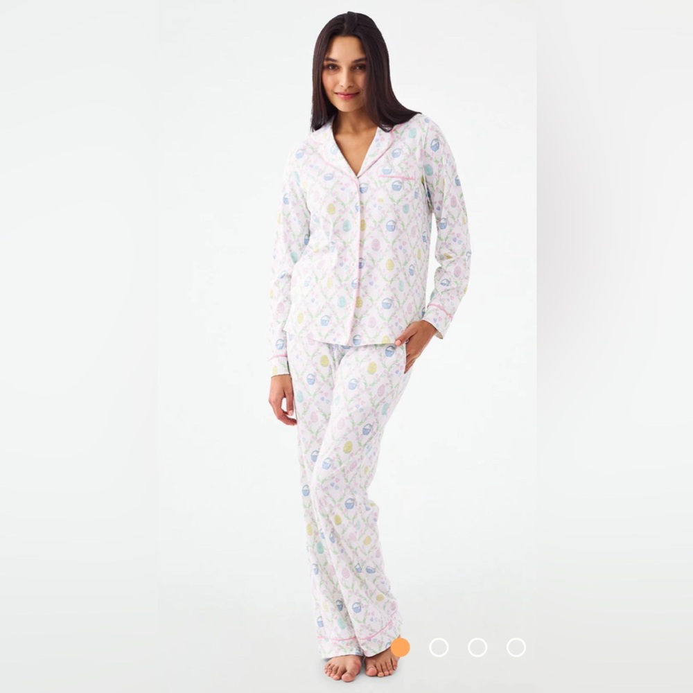 Roller Rabbit Tulip Trellis Long Polo Set Easter Pajamas
